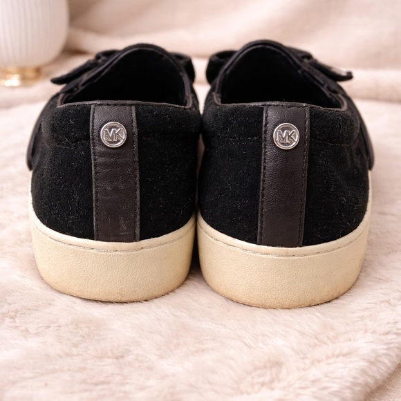 Michael Kors Black Suede Bow Slip-On Sneakers Size 8 | Platform | MK Logo - Picture 5 of 6